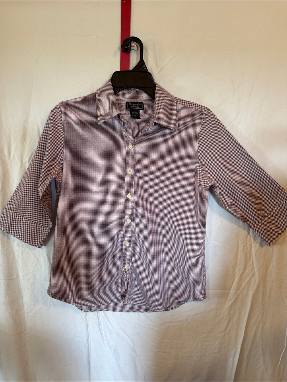 Abercrombie & Fitch Dark Purple Micro plaid Button-Down Shirt